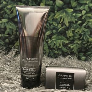 NWTs B&BW GRAPHITE Men’s Collection BODY CREAM & Cleansing Bar BUNDLE of 2